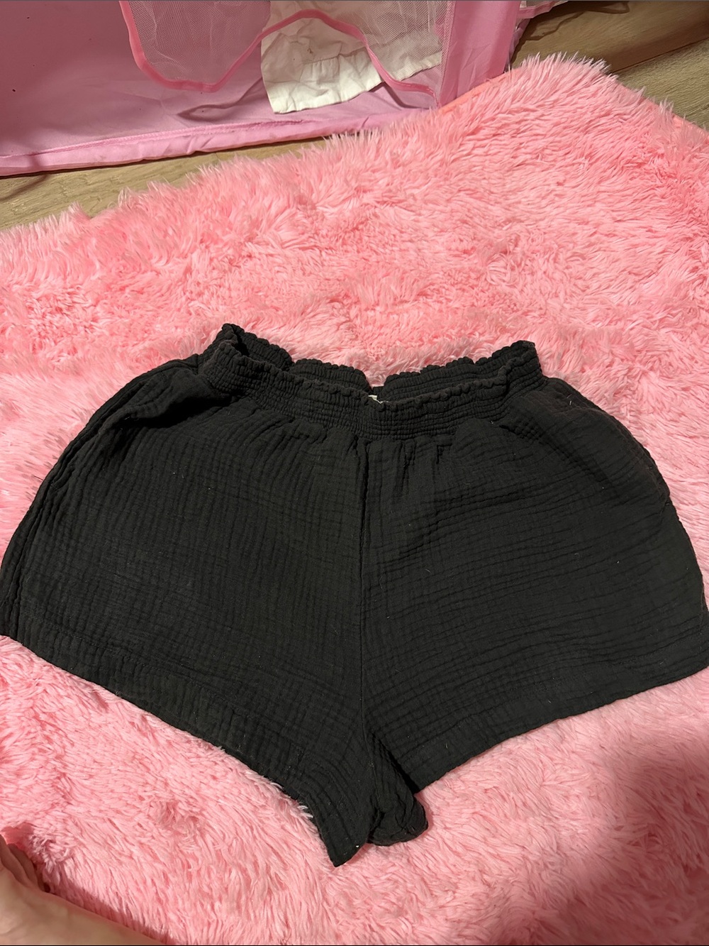 Billabong Black Smocked Waist High-Rise Shorts